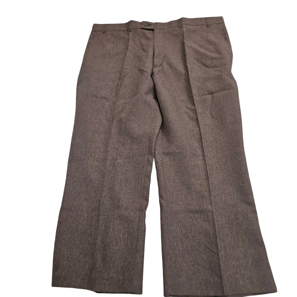 Haband Gray Dress Pants Mens 44x27 Flat Front Career Office Slacks
